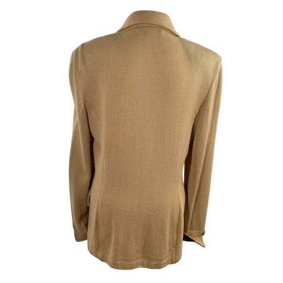 ST. JOHN Collection Old Money SZ 2 Beige Knit Wool Cardigan - Picture 2 of 11